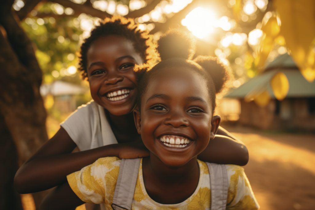 smiling Orphanage children at AOW Families In Uganda